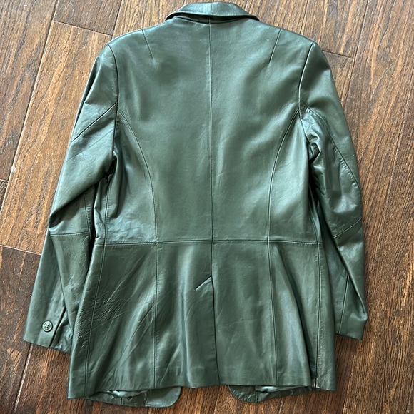 Genuine Leather One Button Jacket Sz Small - Picture 5 of 5